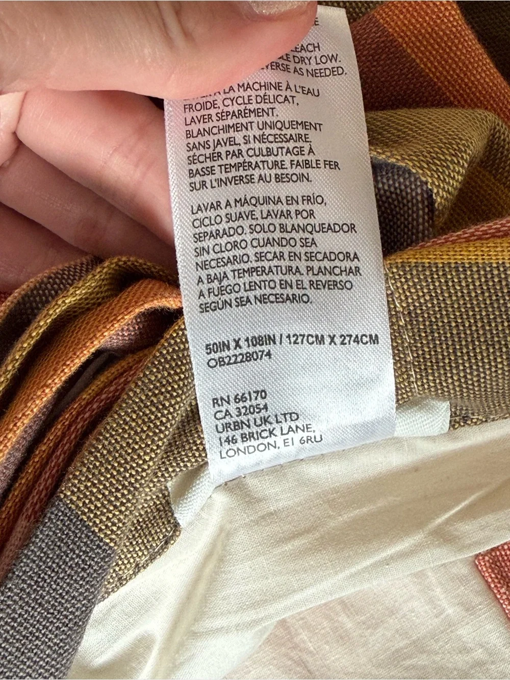 Anthropologie Woven Semi-Sheer Cotton Plaid Curtain warm multi